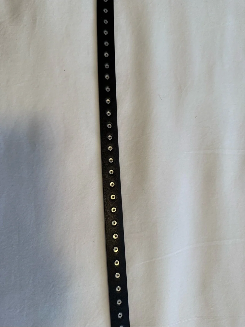 Rebecca Minkoff Studded Leather Belt thin flat studs silver